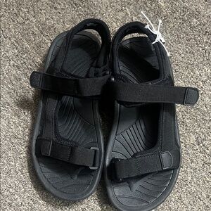 Old Navy Black Kids Sport Sandals with Adjustable Straps